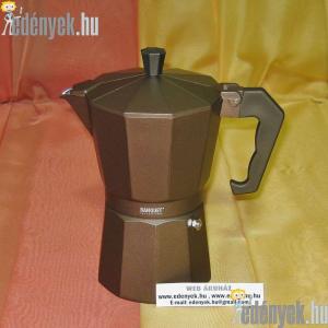 Forraló víztartályból, kávétartó szűrőből, a kifőtt kávét felfogó tartályból álló füles főző eszköz.